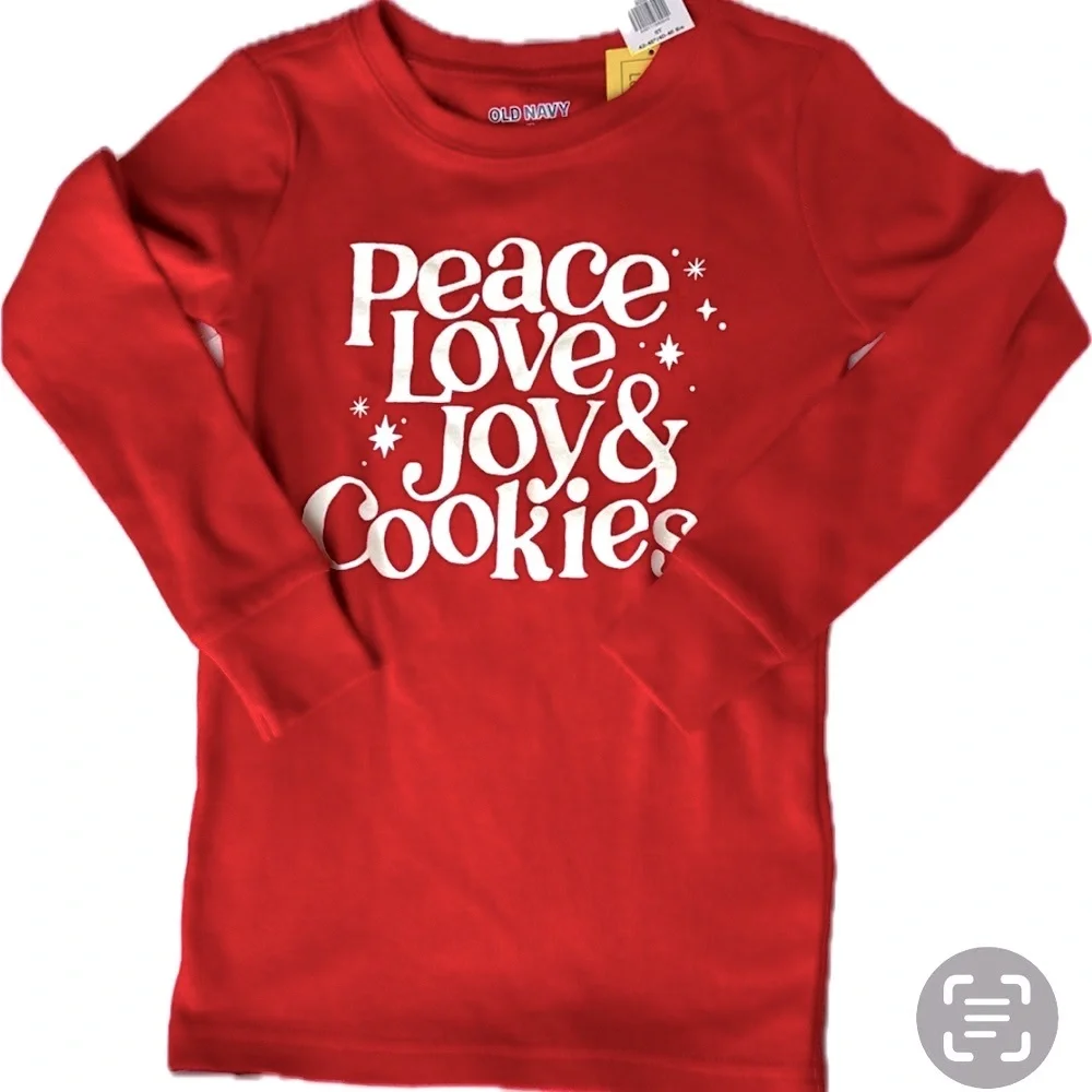 NWT Christmas long sleeve tee for kids ribbed cuff sleeve